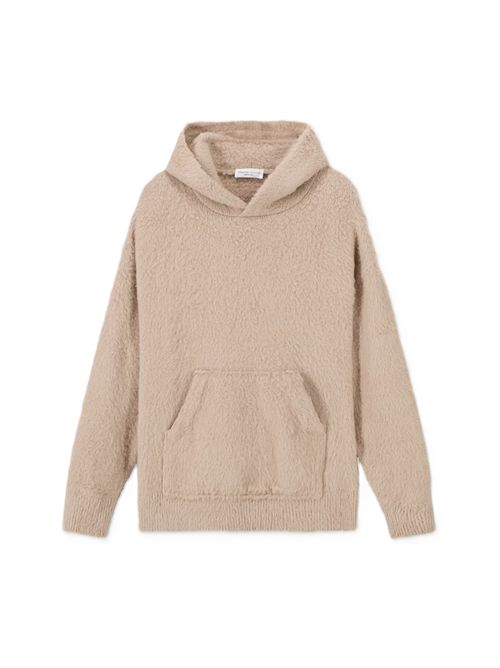 Felpa brushed con cappuccio Roberto Collina | 263MYB4530703 BEIGE